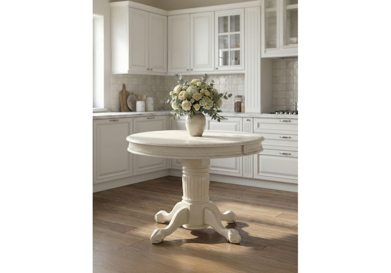 Стол деревянный, Альфред круглый крем