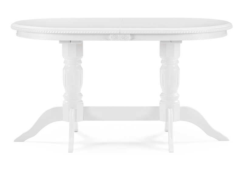 Стол деревянный, Эритрин овальный белый