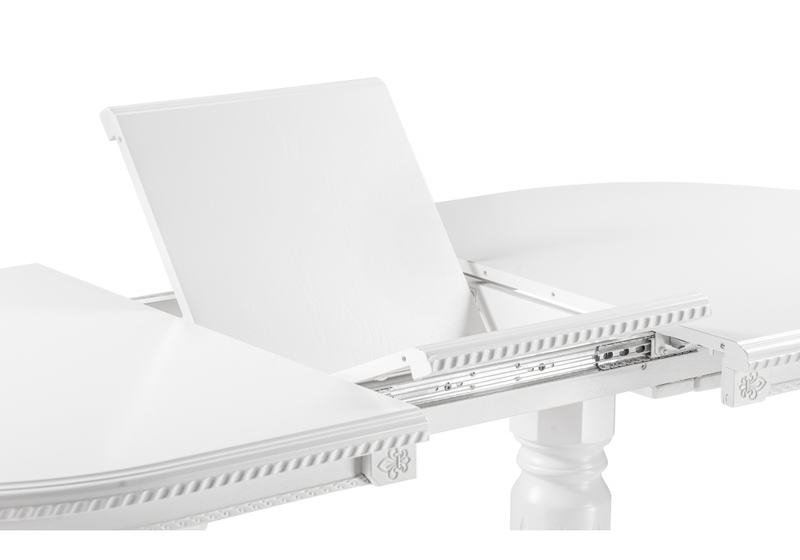 Стол деревянный, Эритрин овальный белый