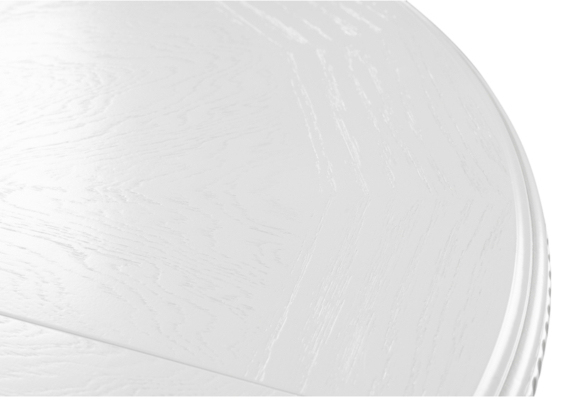 Стол деревянный, Нозеан круглый белый / серебро