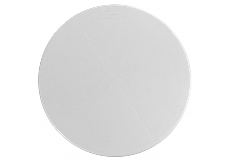 Стол деревянный, Нозеан круглый белый / серебро