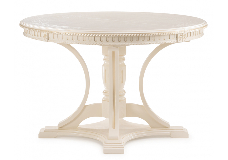 Стол деревянный, Нозеан круглый бежевый / золото