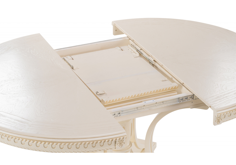 Стол деревянный, Нозеан круглый бежевый / золото