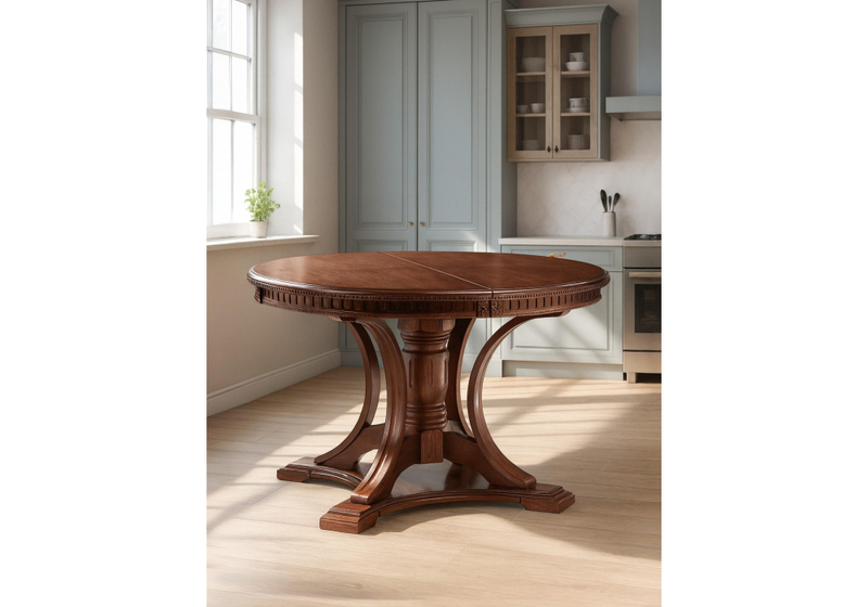 Стол деревянный, Нозеан круглый миланский орех