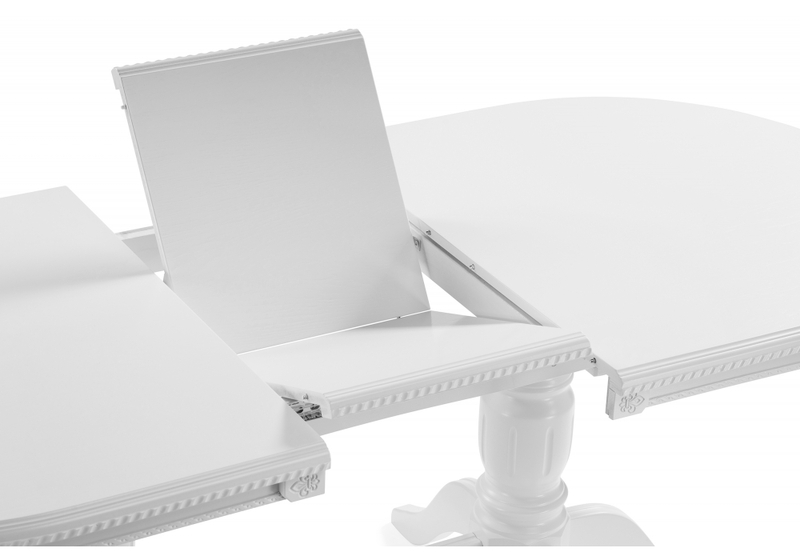 Стол деревянный, Эвклаз овальный белый