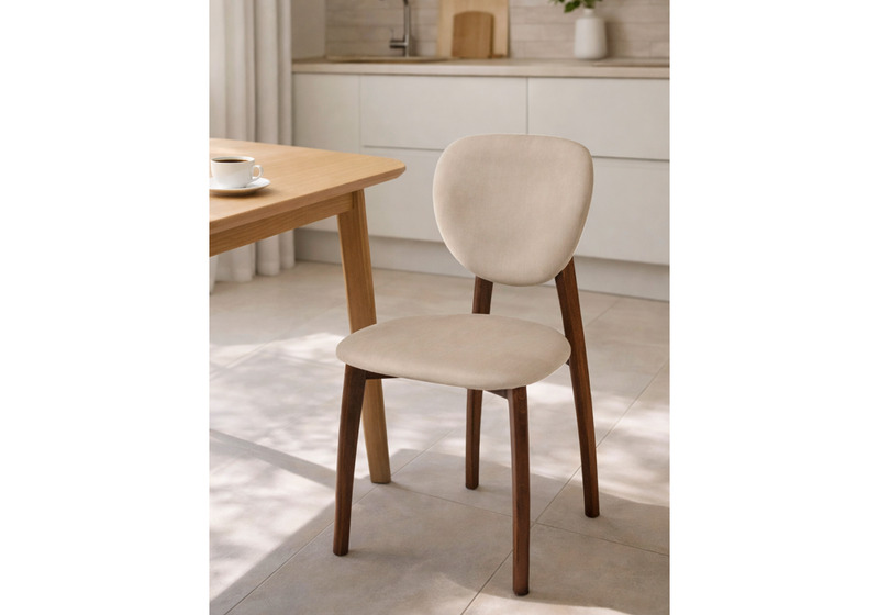 Стул деревянный, Вакимо ткань tenerife beige / миланский орех