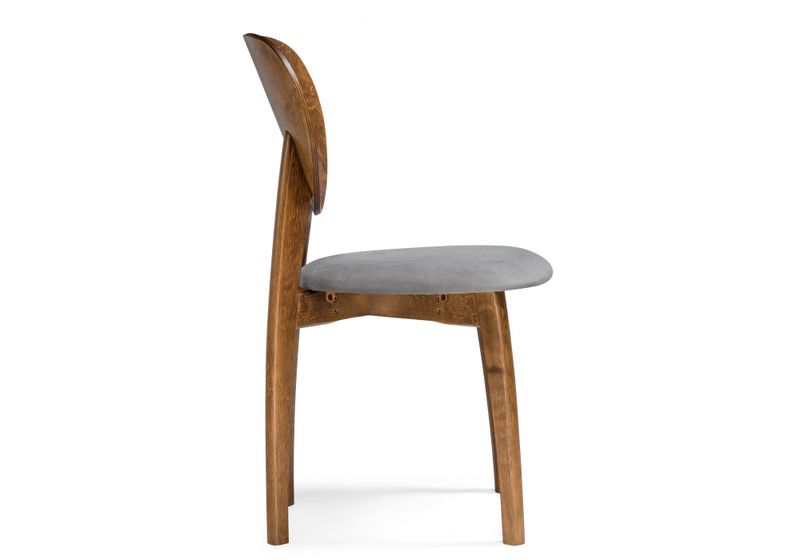 Стул деревянный, Окава ткань tenerife stone / миланский орех