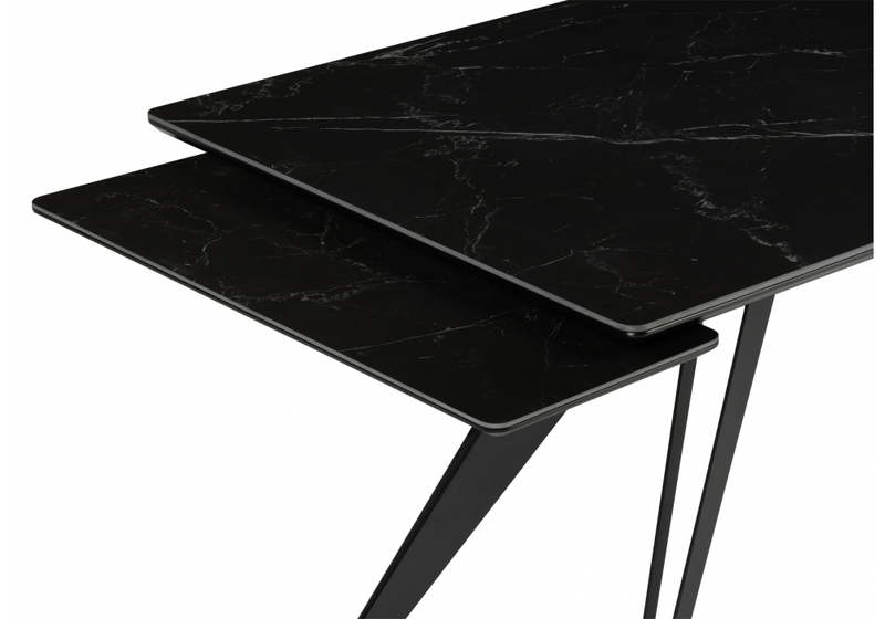 Керамический стол, Дарвин 140(200)х80 черный мрамор shakespeare black / черный
