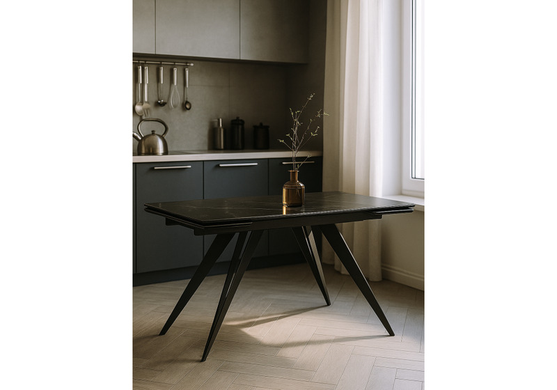 Керамический стол, Дарвин 140(200)х80 черный мрамор shakespeare black / черный