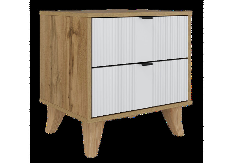 Тумба прикроватная, Лорена дуб вотан / белый