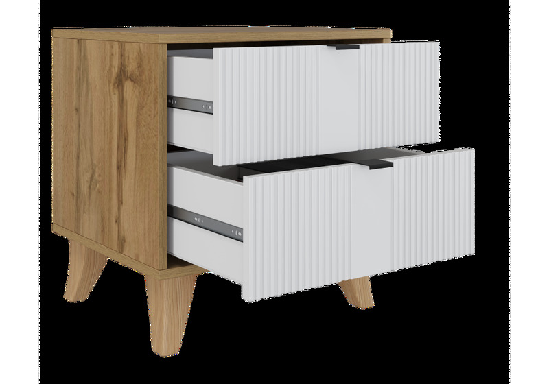 Тумба прикроватная, Лорена дуб вотан / белый