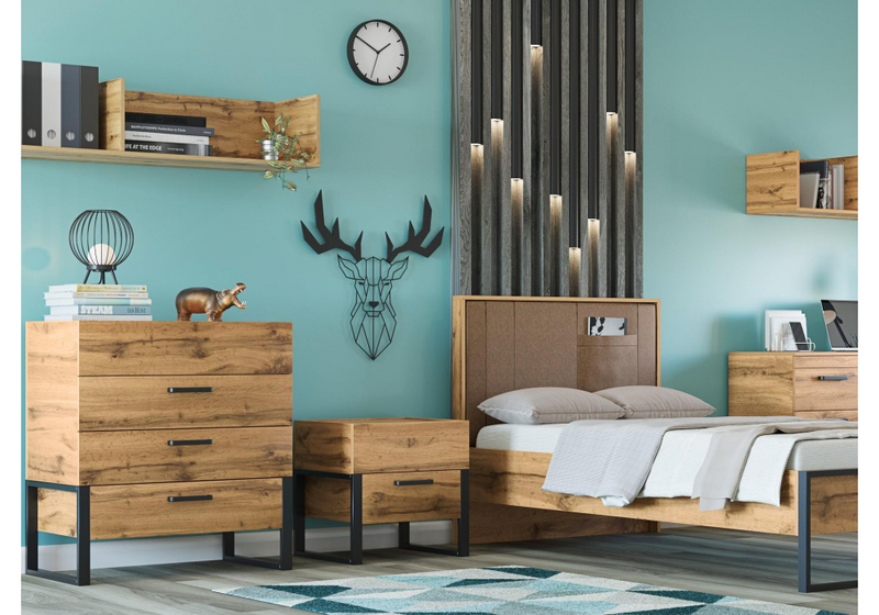 Прихожая, Iris металл дуб вотан / черный муар