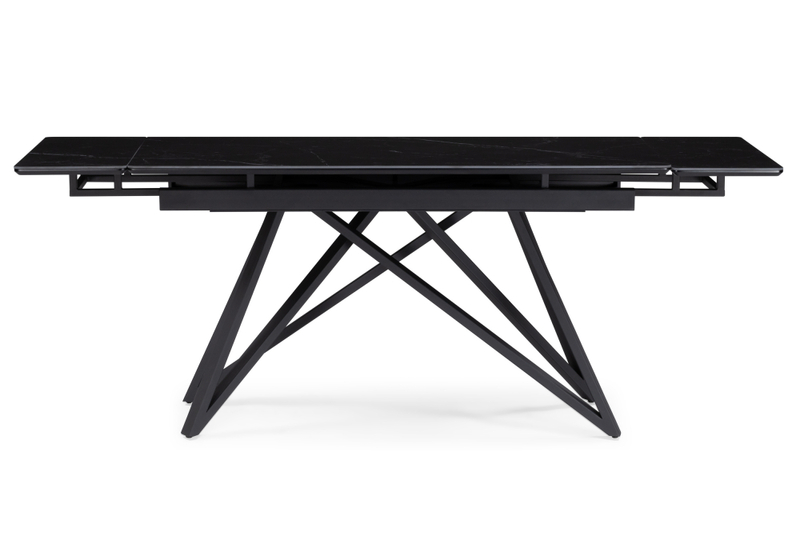 Керамический стол, Вилсон 140(200)х80 черный мрамор shakespeare black / черный