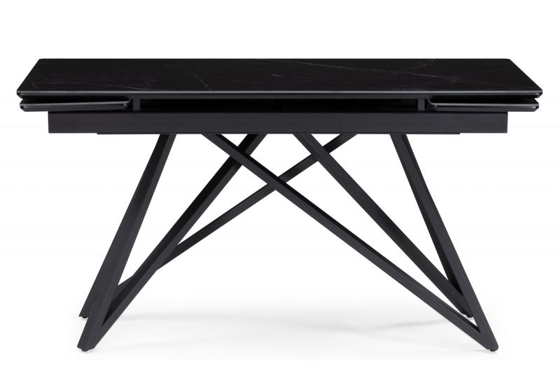 Керамический стол, Вилсон 140(200)х80 черный мрамор shakespeare black / черный