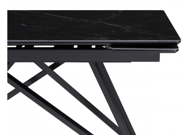 Керамический стол, Вилсон 140(200)х80 черный мрамор shakespeare black / черный