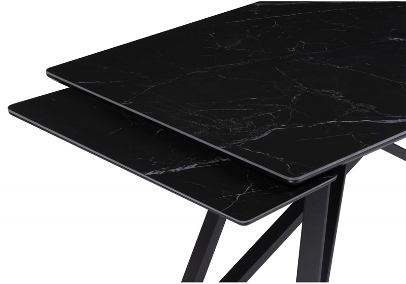 Керамический стол, Вилсон 140(200)х80 черный мрамор shakespeare black / черный