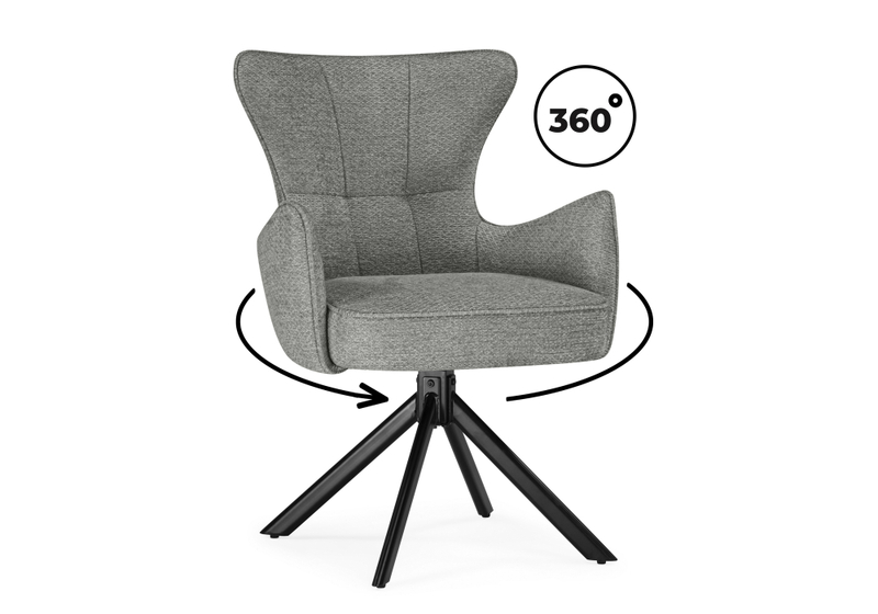 Стул на металлокаркасе, Atlanta gray / black крутящийся