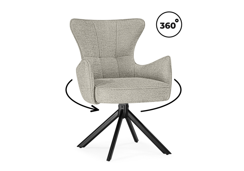 Стул на металлокаркасе, Atlanta beige / black крутящийся