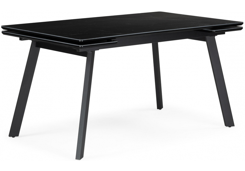 Керамический стол, Норман 140(200)х80 черный мрамор shakespeare black / черный