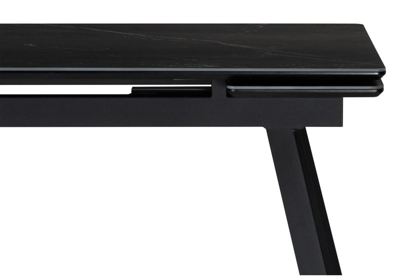 Керамический стол, Норман 140(200)х80 черный мрамор shakespeare black / черный