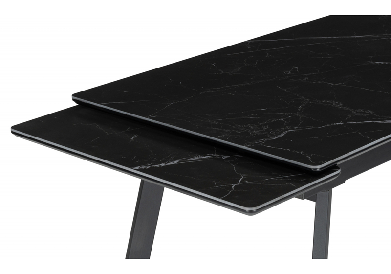 Керамический стол, Норман 140(200)х80 черный мрамор shakespeare black / черный