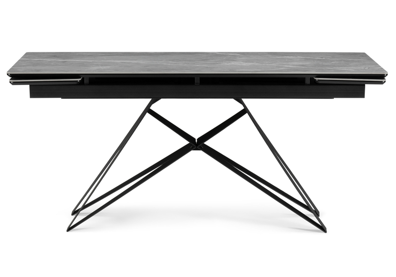 Керамический стол, Блэкберн 160(220)х89 серый мрамор larka grey / черный