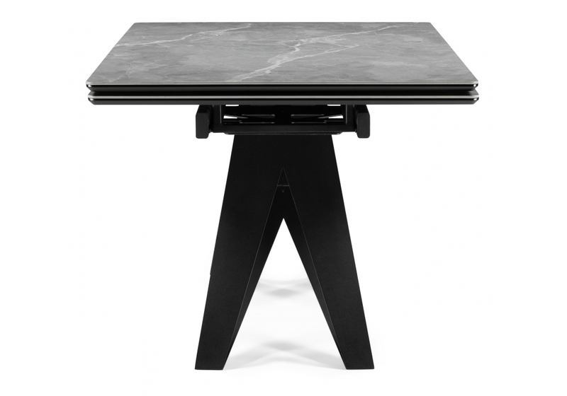 Керамический стол, Блэкберн 160(220)х89 серый мрамор larka grey / черный