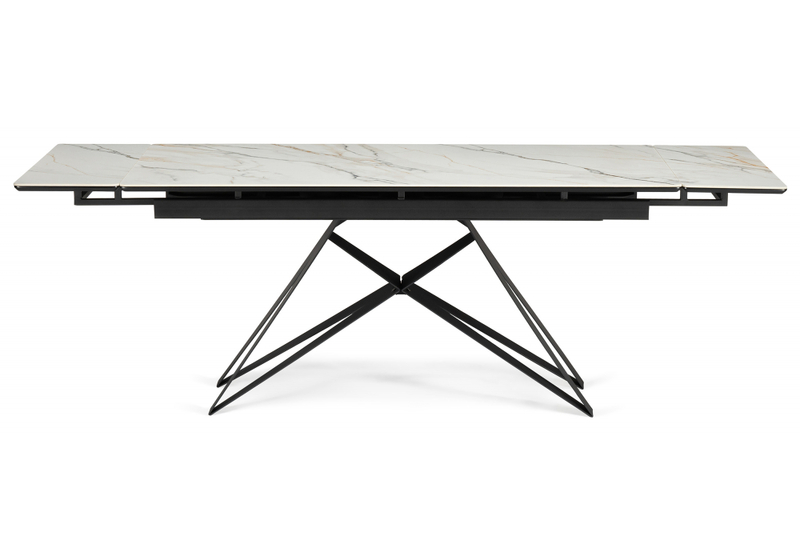 Керамический стол, Блэкберн 160(220)х89 белый gilt white / черный