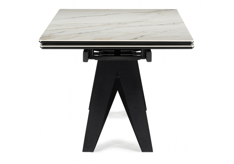 Керамический стол, Блэкберн 160(220)х89 белый gilt white / черный