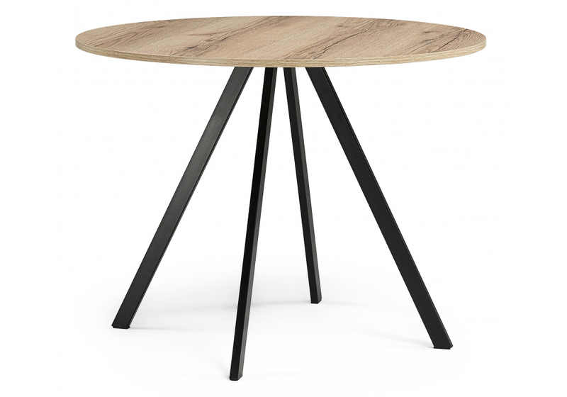 Стол деревянный, Баргел 90х90х75 дуб делано / черный