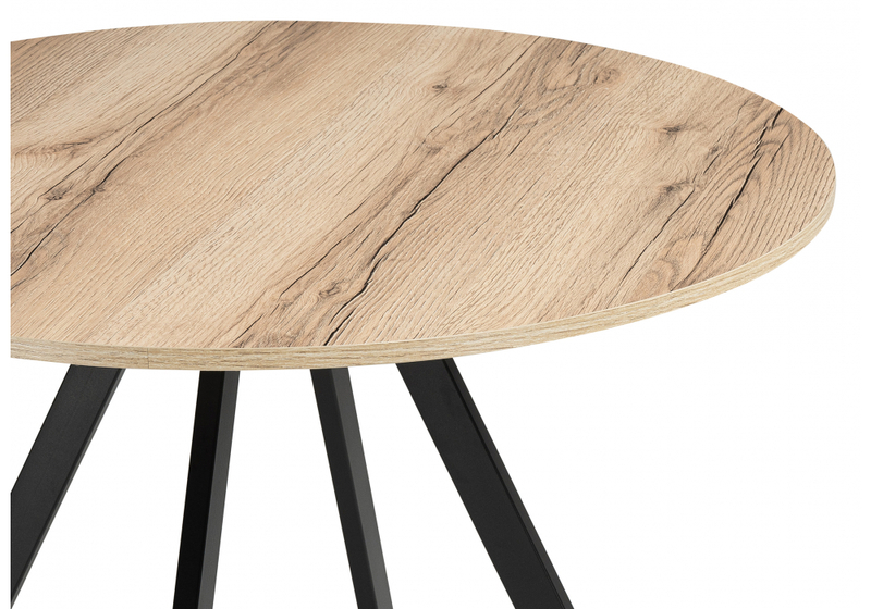 Стол деревянный, Баргел 90х90х75 дуб делано / черный