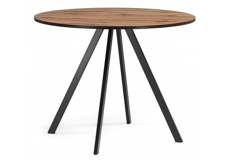 Стол деревянный, Баргел 90х90х75 дуб вотан / черный