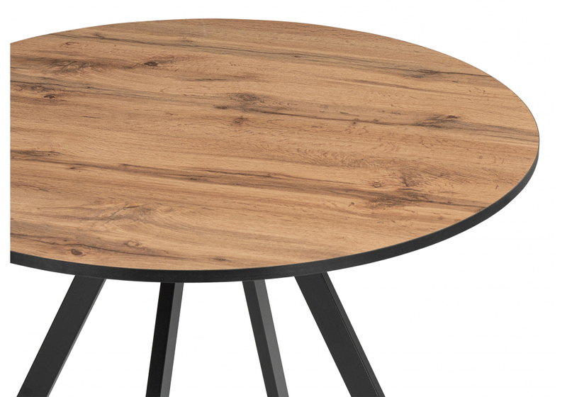 Стол деревянный, Баргел 90х90х75 дуб вотан / черный