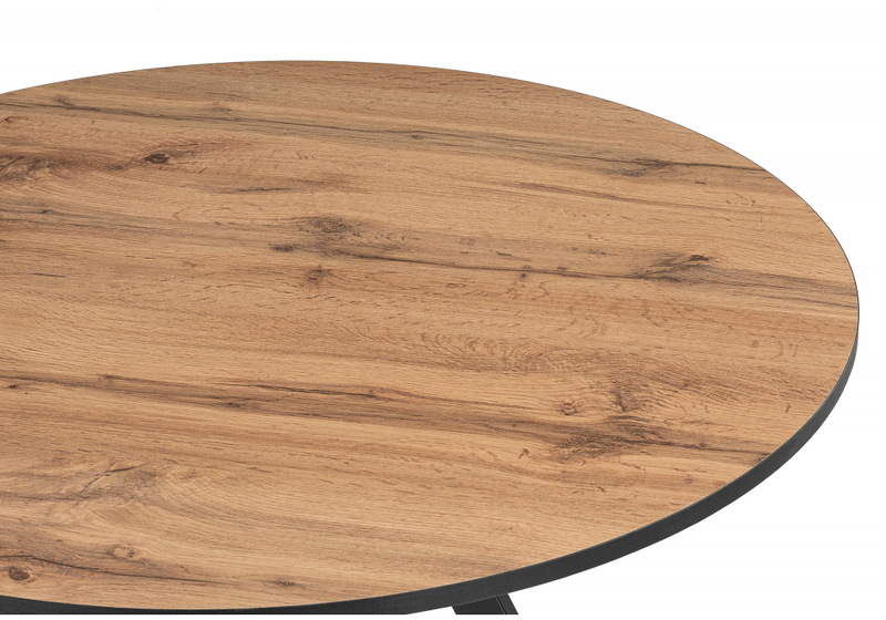 Стол деревянный, Баргел 90х90х75 дуб вотан / черный