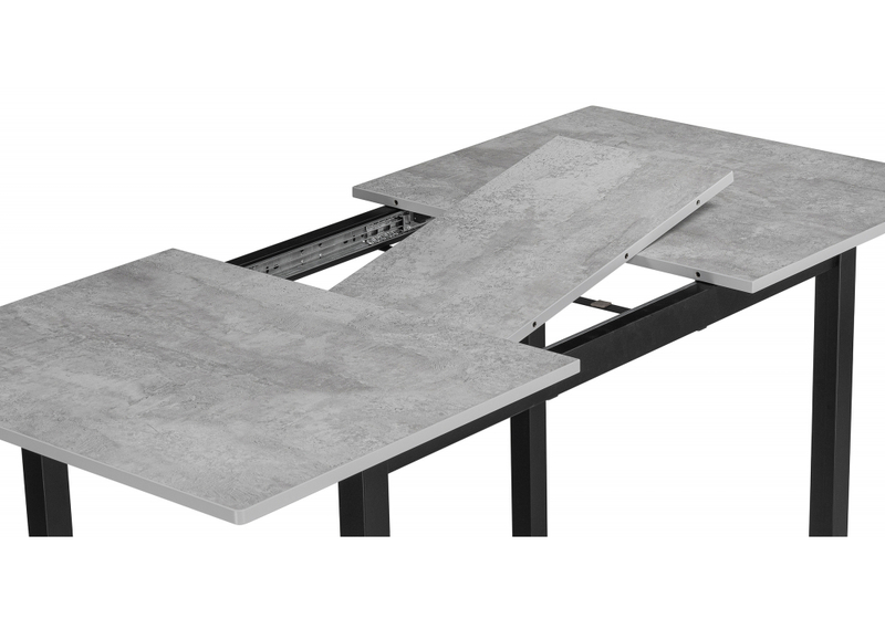 Стол деревянный, Аркон 110(130)х68х75 бетон / черный