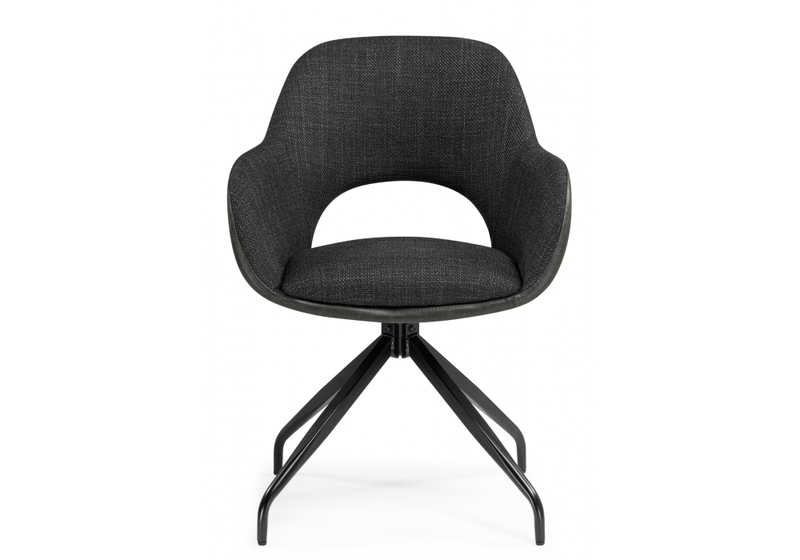 Стул на металлокаркасе, Memfis graphite / black