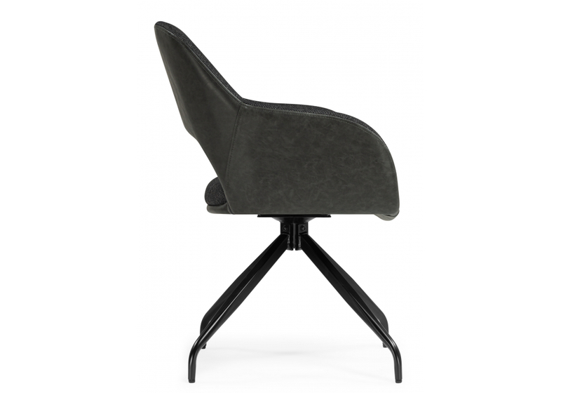 Стул на металлокаркасе, Memfis graphite / black