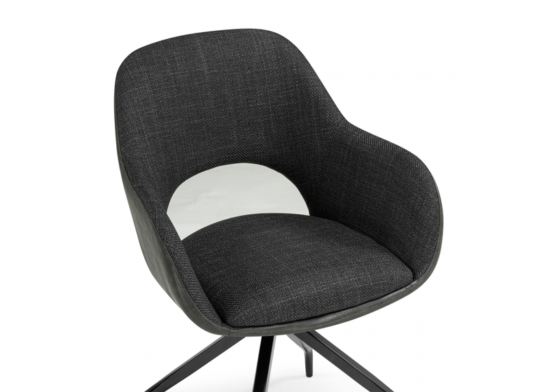 Стул на металлокаркасе, Memfis graphite / black