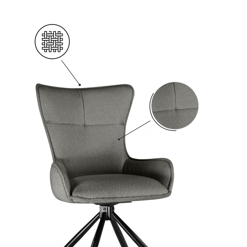 Стул на металлокаркасе, Chicago light gray / black