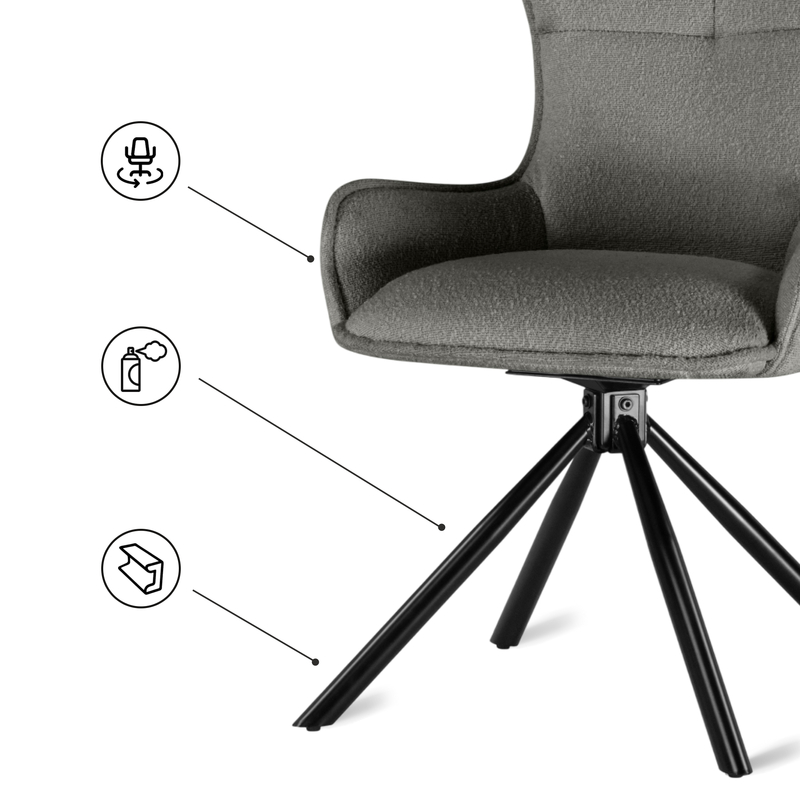 Стул на металлокаркасе, Chicago light gray / black