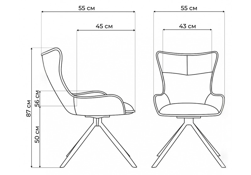 Стул на металлокаркасе, Chicago light gray / black
