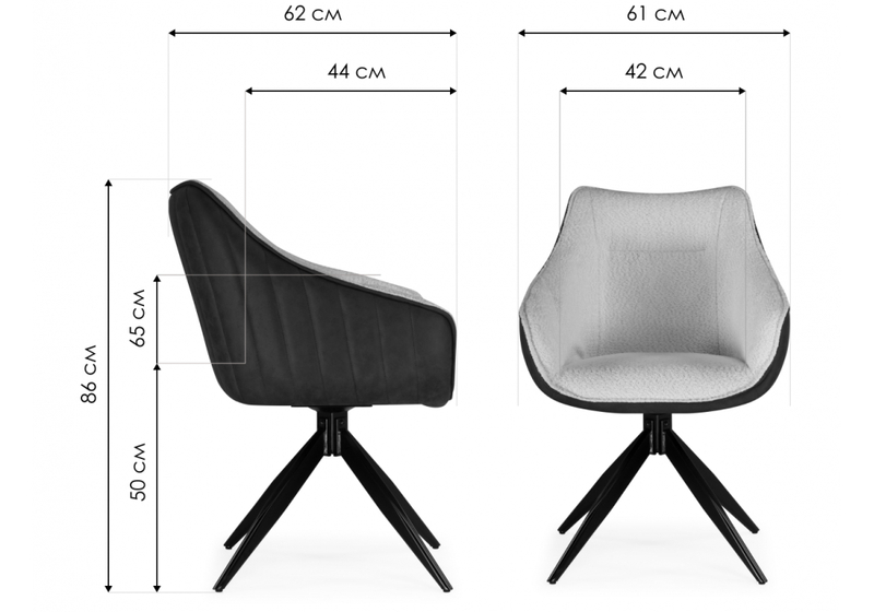 Стул на металлокаркасе, Kansas gray / graphite gray / black