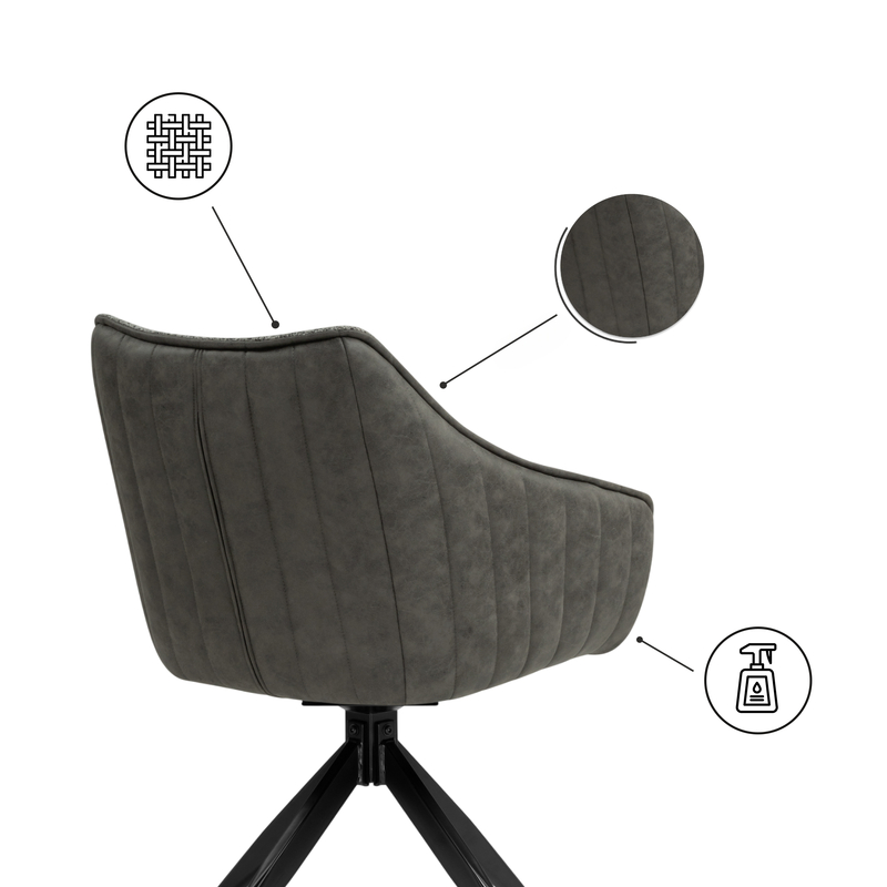 Стул на металлокаркасе, Kansas gray / graphite gray / black