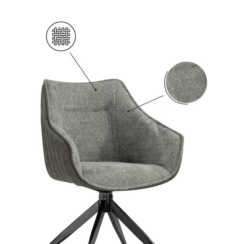 Стул на металлокаркасе, Kansas gray / graphite gray / black