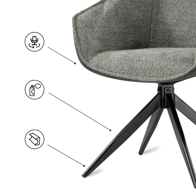 Стул на металлокаркасе, Kansas gray / graphite gray / black