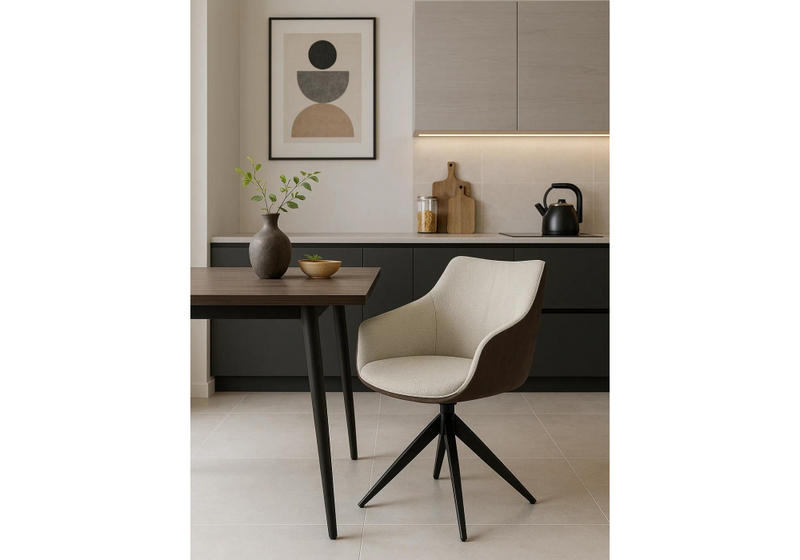 Стул на металлокаркасе, Kansas brown / cream / black