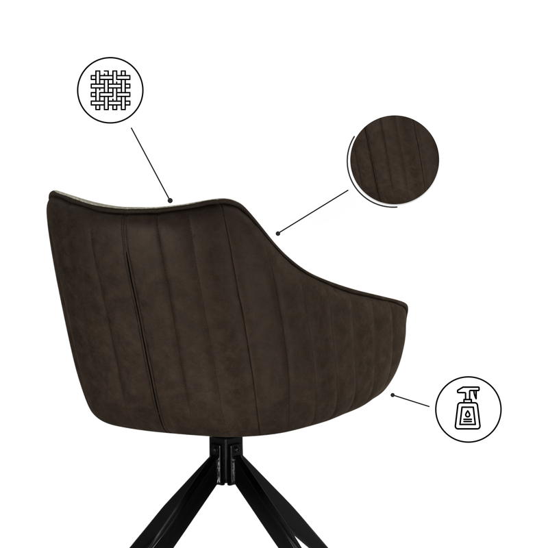 Стул на металлокаркасе, Kansas brown / cream / black