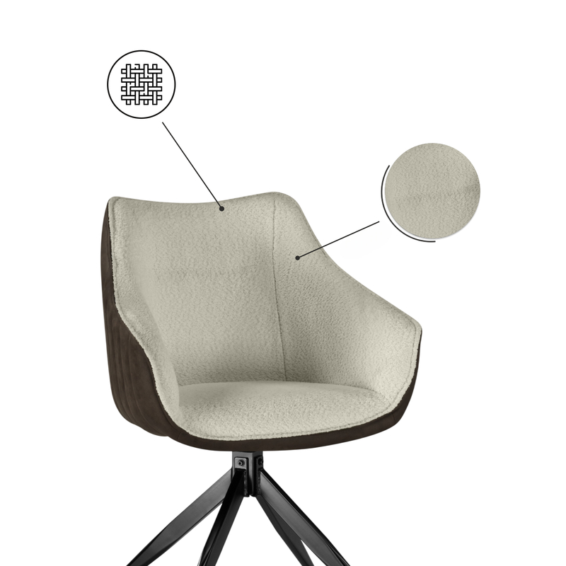 Стул на металлокаркасе, Kansas brown / cream / black