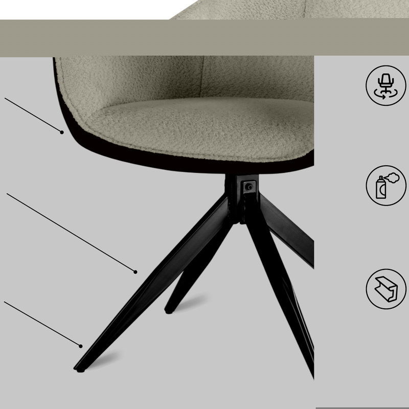 Стул на металлокаркасе, Kansas brown / cream / black