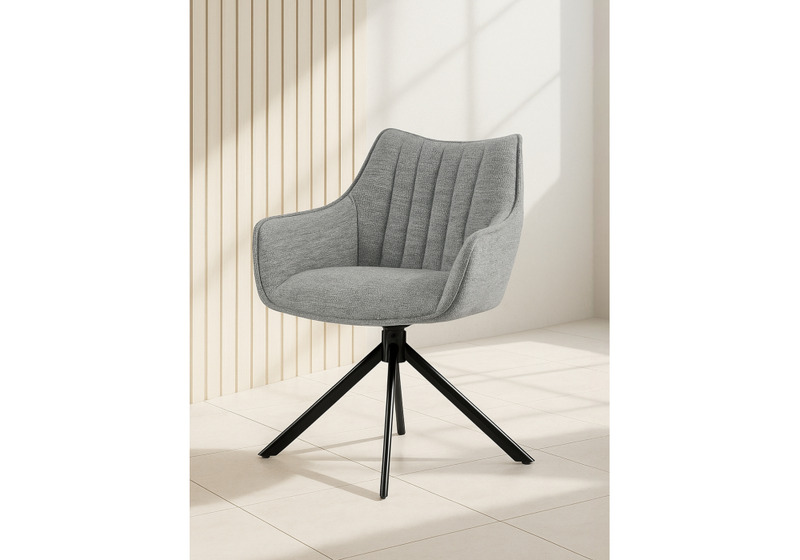 Стул на металлокаркасе, Denever gray / black